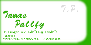 tamas pallfy business card